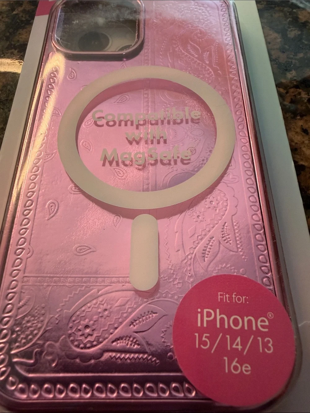 Tech!fy Purple Paisley MagSafe-Compatible iPhone Case